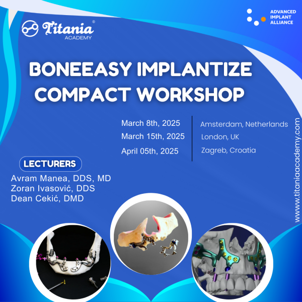 BONEEASY IMPLANTIZE COMPACT Technique Workshop – London Official Accreditation